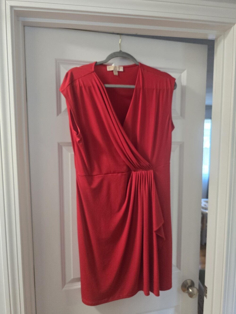 Michael Kors Red Midi Wrap Dress
